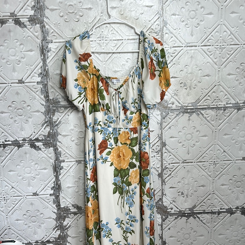 Baltic born Floral Maxi peasant Dress